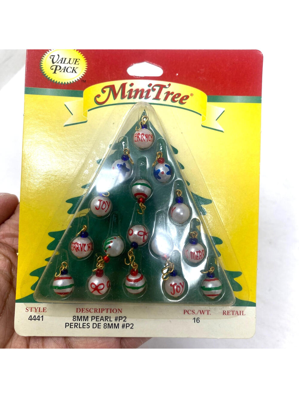 Vintage mini Christmas tree glass ornaments Pearl balls small 8mm 8 mm 4441